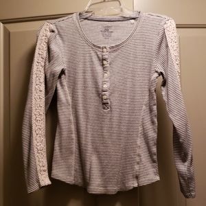 Henley lace top